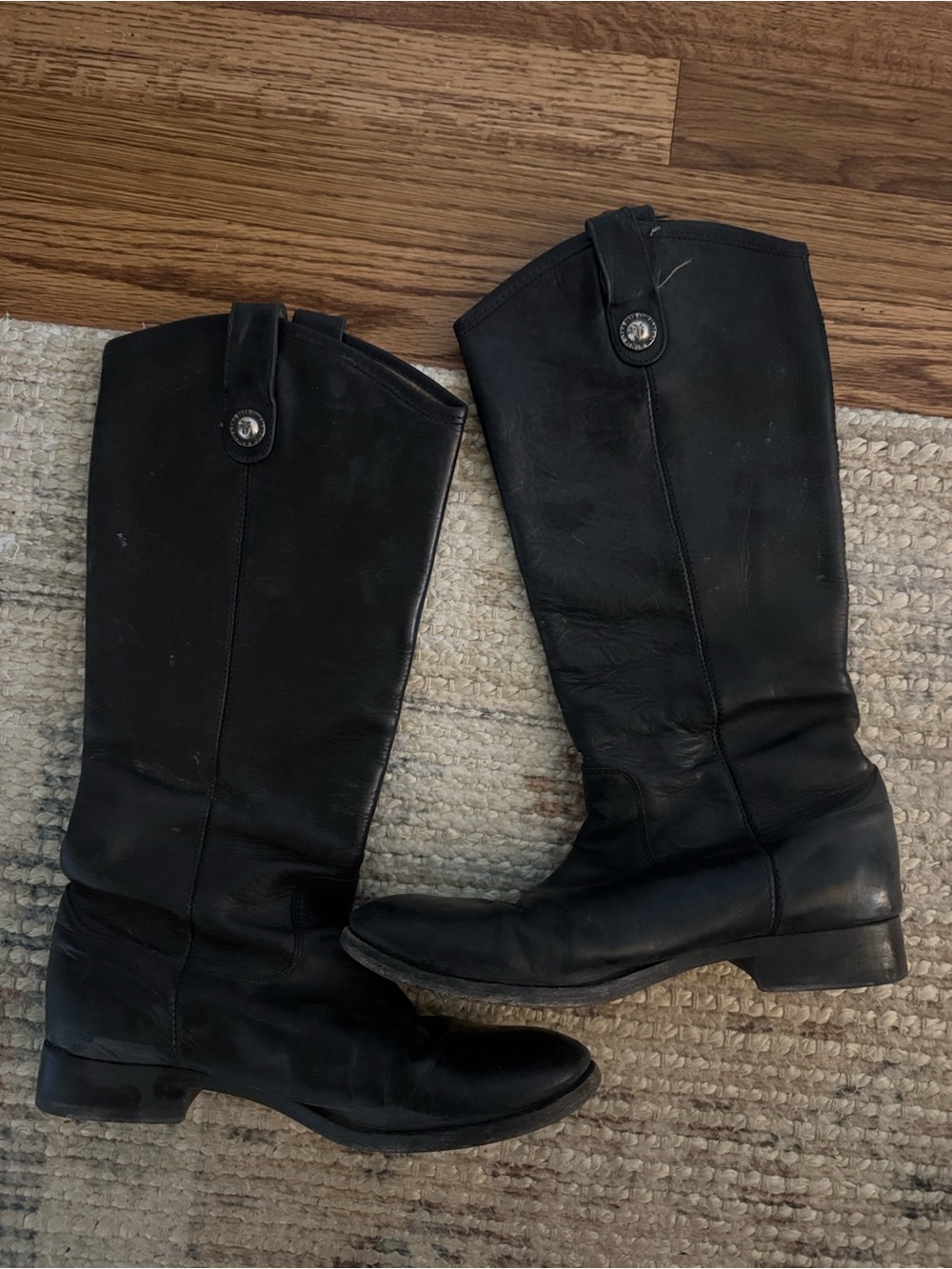 Frye Black Leather Riding Boots